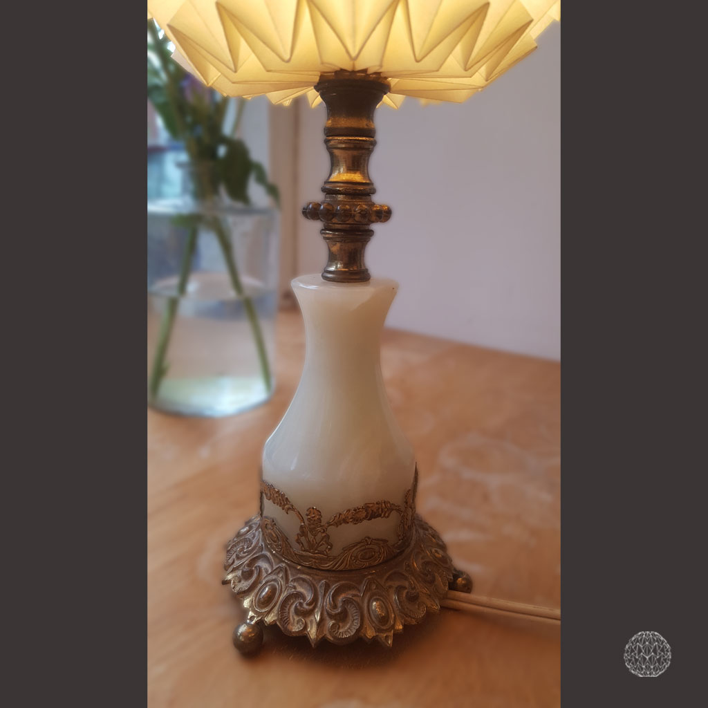 Anananas tafellamp vintage marmer – Daniëlle Lampen